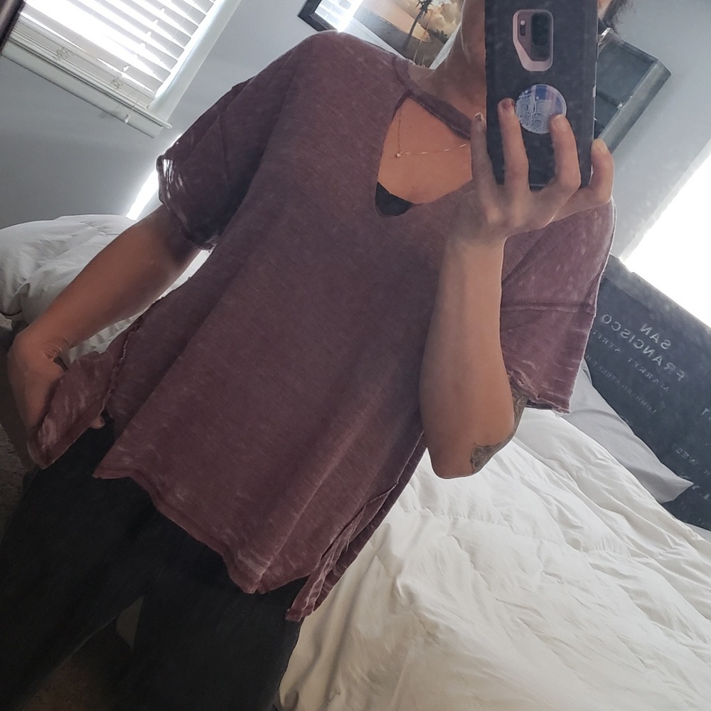 Free people v neck t shirt sz m
